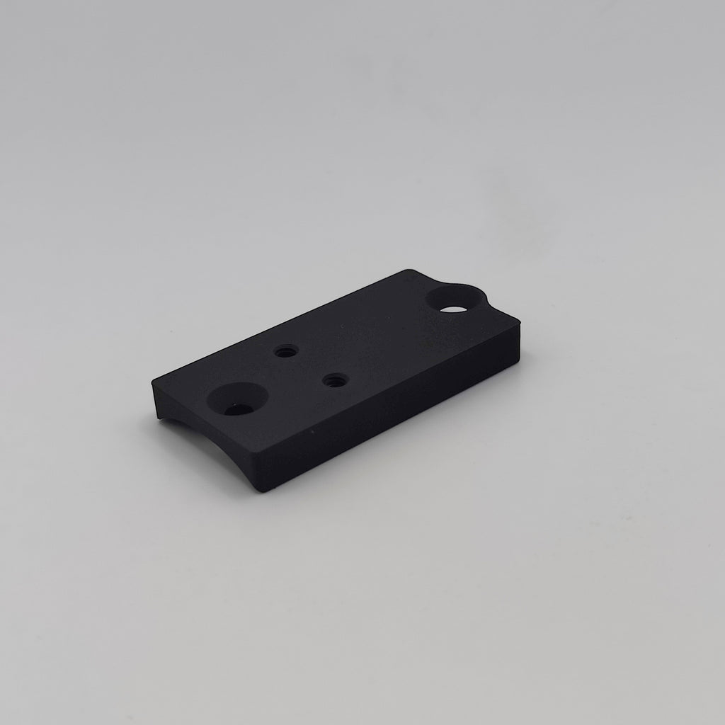 Close-up of a black Beretta A300/1301 Holosun SCS MOS mount for secure attachment of the Holosun SCS MOS red dot sight.