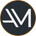 Logo with white design on a dark background